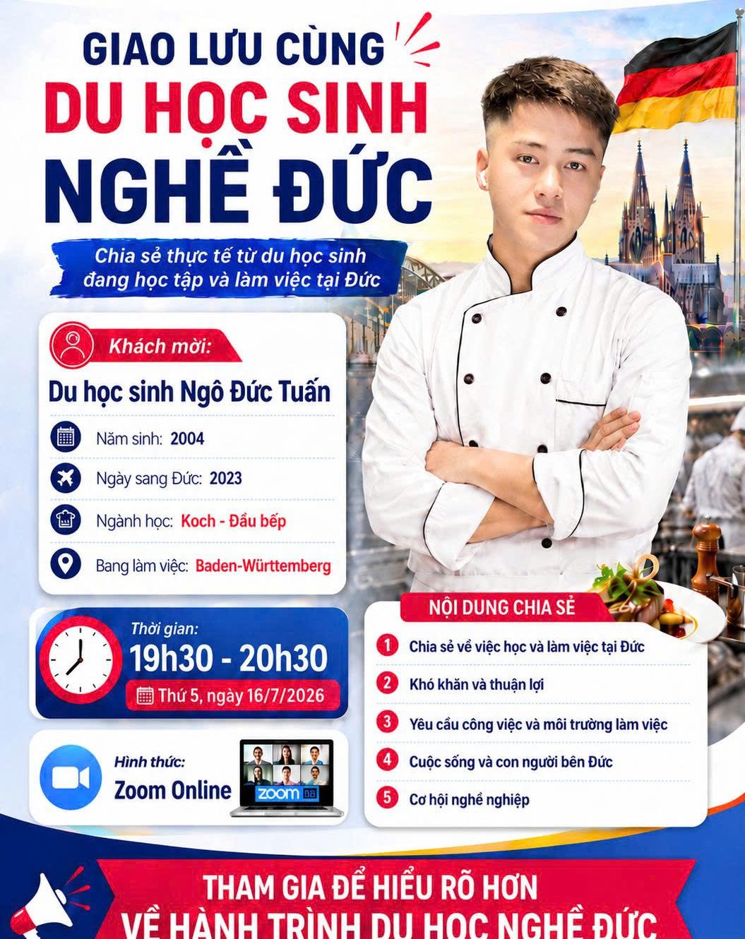 Ngô Quốc Tuấn — du học sinh ngành Koch tại Đức