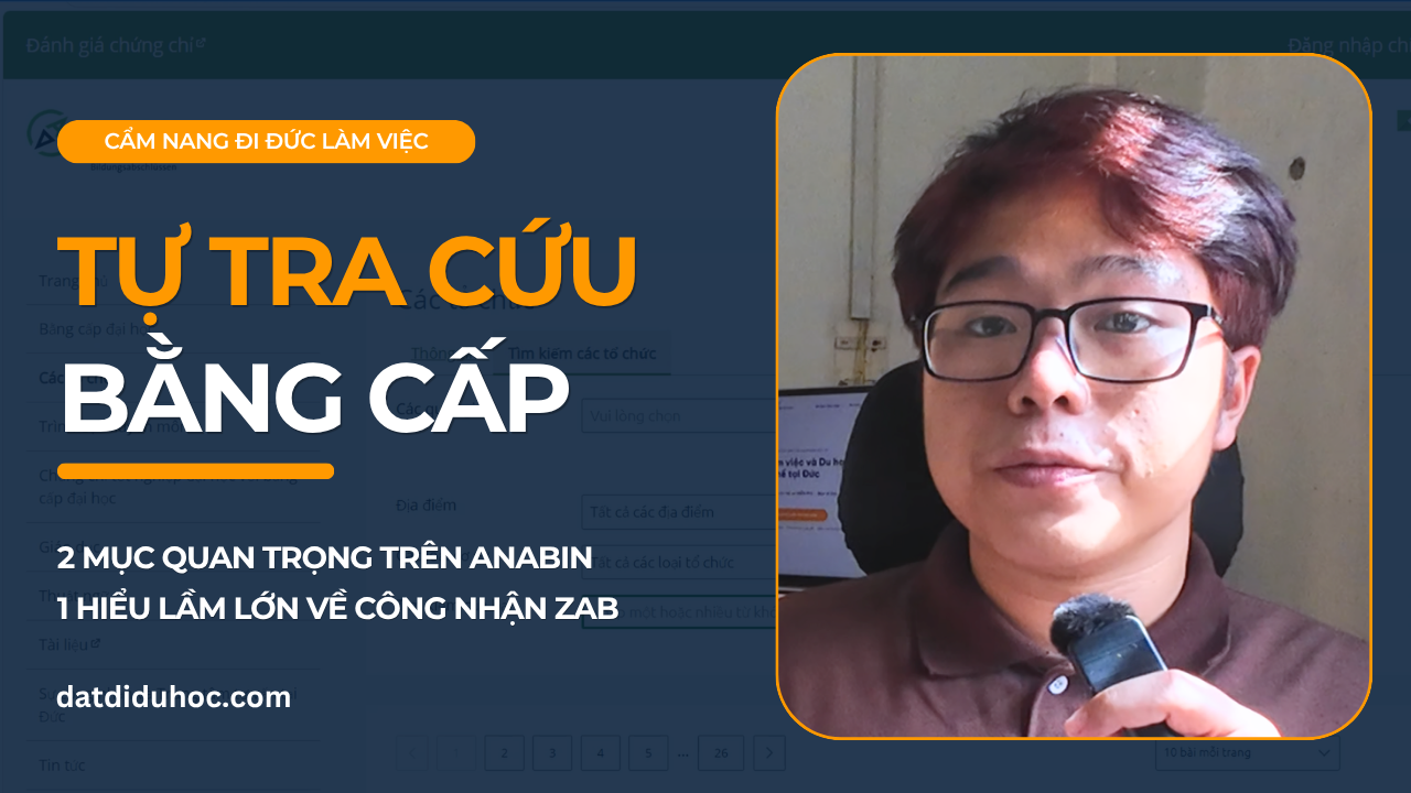 Tra cứu bằng đại học trên Anabin và thẩm định ZAB